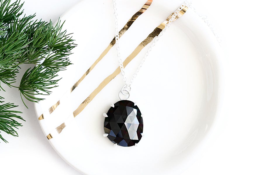 Black spinel outlet pendant