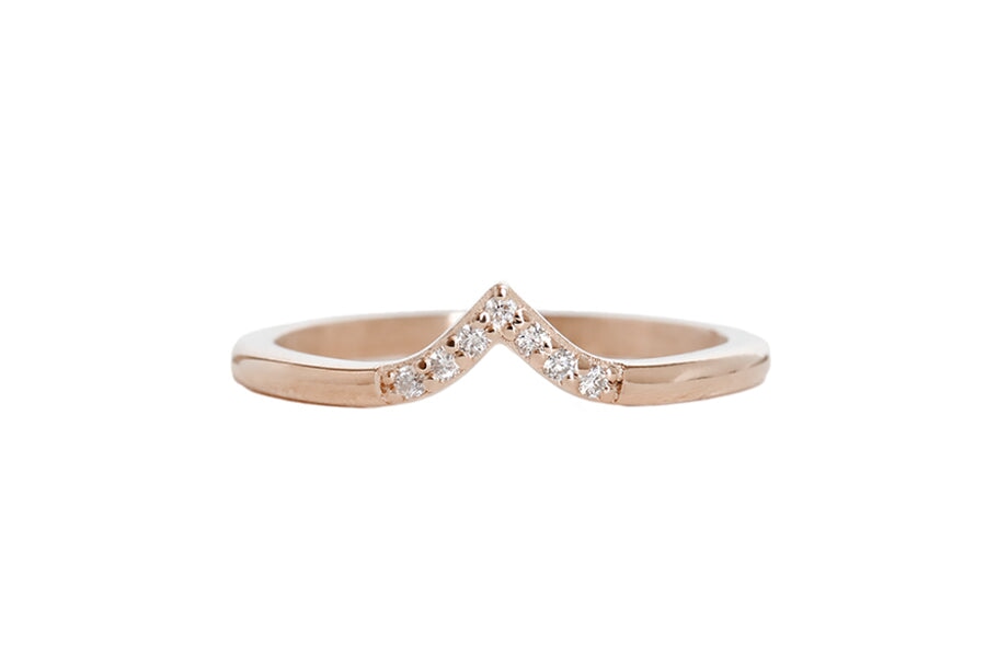 Miranda Diamond Chevron Ring Andrea Bonelli 14k Rose Gold