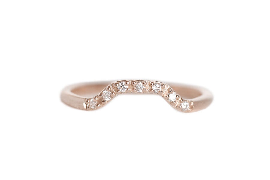 Lago Diamond Contour Band Andrea Bonelli Jewelry 14k Rose Gold