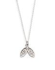 Silver Diamond Doublet Leaf Necklace Andrea Bonelli Jewelry Sterling Silver