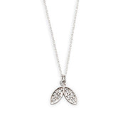 Silver Diamond Doublet Leaf Necklace Andrea Bonelli Jewelry Sterling Silver