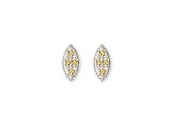 Silver Marquise Citrine Leaf Studs Andrea Bonelli Jewelry Sterling Silver