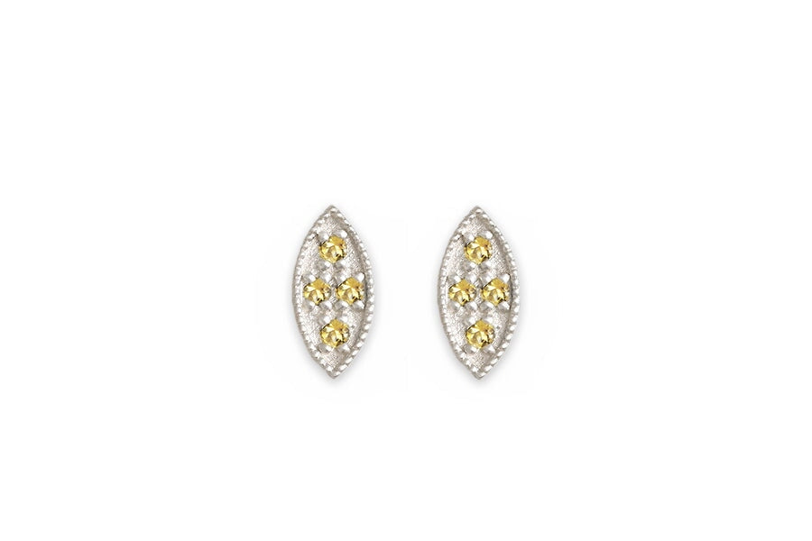 Silver Marquise Citrine Leaf Studs Andrea Bonelli Jewelry Sterling Silver