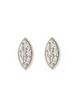 Silver Marquise Diamond Leaf Studs Andrea Bonelli Jewelry Sterling Silver