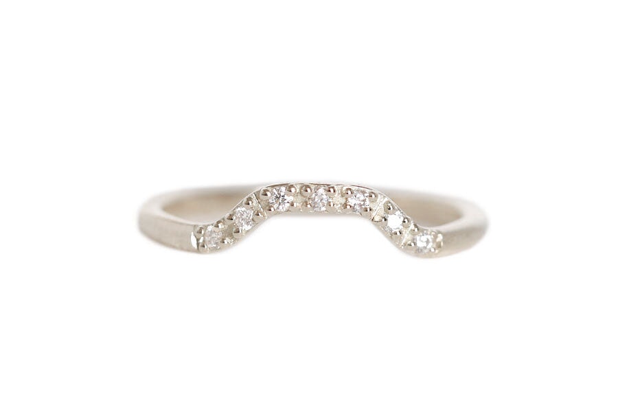 Lago Diamond Contour Band Andrea Bonelli Jewelry 14k White Gold