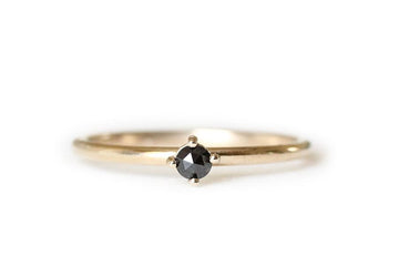 Petit Lola Black Rose Cut Diamond Ring Andrea Bonelli Jewelry 14k Yellow Gold